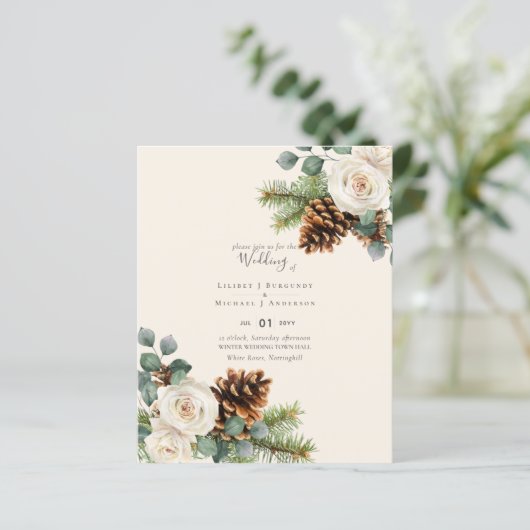 BUDGET Winter Eukalyptus Pine Cones Wedding (Stehend Vorderseite)
