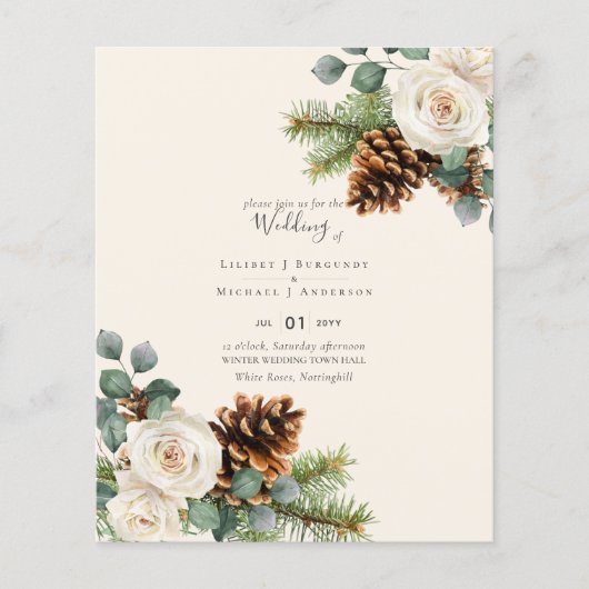 BUDGET Winter Eukalyptus Pine Cones Wedding (Vorderseite)