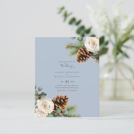 BUDGET Winter Eukalyptus Pine Cones Wedding (Stehend Vorderseite)