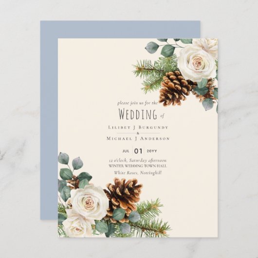 BUDGET Winter Eukalyptus Pine Cones Wedding (Vorne/Hinten)