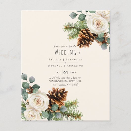 BUDGET Winter Eukalyptus Pine Cones Wedding (Vorderseite)