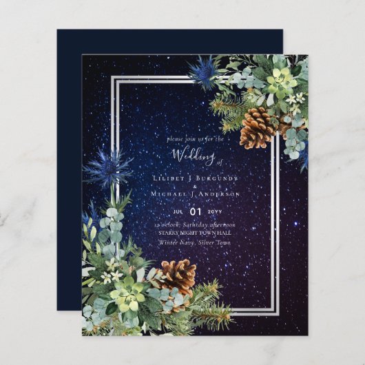 BUDGET Winter Eukalyptus Pine Cones Wedding (Vorne/Hinten)