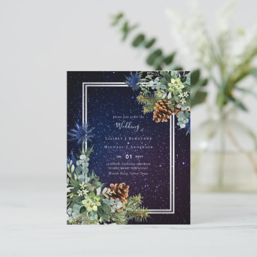 BUDGET Winter Eukalyptus Pine Cones Wedding (Stehend Vorderseite)