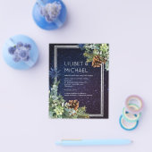 BUDGET Winter Eukalyptus Pine Cones Wedding Flyer (Einzeln)