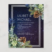 BUDGET Winter Eukalyptus Pine Cones Wedding Flyer (Vorne)