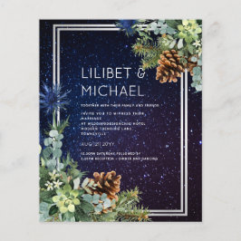 BUDGET Winter Eukalyptus Pine Cones Wedding Flyer