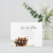BUDGET Winter Eukalyptus Pine Cones Wedding Postkarte (Stehend Vorderseite)