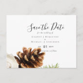 BUDGET Winter Eukalyptus Pine Cones Wedding Postkarte (Vorderseite)