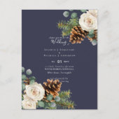 BUDGET Winter Eukalyptus Pine Cones Wedding Postkarte (Vorderseite)
