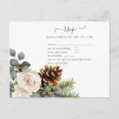 BUDGET Winter Eukalyptus Pine Cones Wedding Postkarte (Vorderseite)