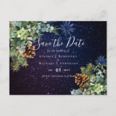 BUDGET Winter Eukalyptus Pine Cones Wedding Postkarte (Vorderseite)