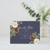 BUDGET Winter Eukalyptus Pine Cones Wedding Postkarte (Stehend Vorderseite)