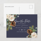 BUDGET Winter Eukalyptus Pine Cones Wedding Postkarte (Vorne/Hinten)
