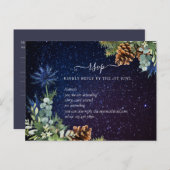 BUDGET Winter Eukalyptus Pine Cones Wedding Postkarte (Vorne/Hinten)