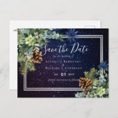 BUDGET Winter Eukalyptus Pine Cones Wedding Postkarte (Vorne/Hinten)