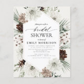 Budget Winter Evergreen Bridal Dusche Einladung (Vorderseite)