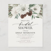 Budget Winter Evergreen Bridal Dusche Einladung Flyer (Vorne)