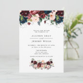 Budget Winter Floral Wedding Flyer Einladung (Stehend Vorderseite)
