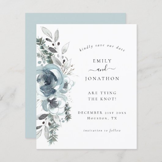 Budget Winter Florals Wedding Rett Date (Vorne/Hinten)