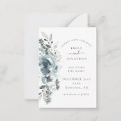 Budget Winter Florals Wedding Rett Date Mini Mitteilungskarte (Vorderseite)