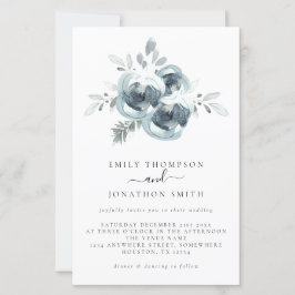 Budget Winter Florals Weihnachtsaufenthalt Einladu