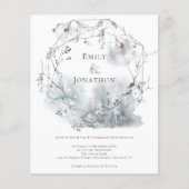 Budget Winter Foliage Berries Hochzeitseinladung (Vorderseite)