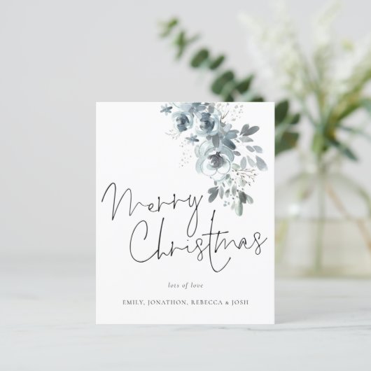 Budget Winter Foliage Frohe Weihnachtskarte (Stehend Vorderseite)