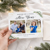 Budget Winter Foliage Happy New Year Foto Cards