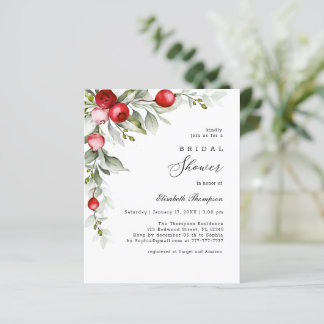 Budget Winter Holly Berry Brautparty Flyer