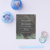 Budget Winter Naturchalkboard Hochzeitseinladung Flyer (Einzeln)