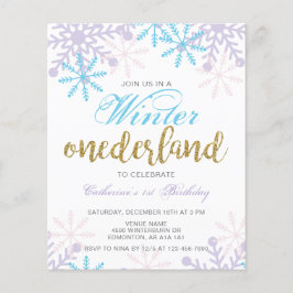 Budget Winter Onederland 1. Geburtstag Blauer Schn