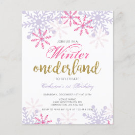 Budget Winter Onederland 1. Geburtstag Rosa Schnee