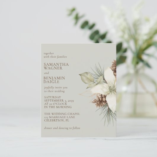 Budget Winter Pine Beige Hochzeit (Stehend Vorderseite)