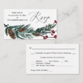 Budget Winter Pine Cone & Berry 2SM UAWG beachten Mitteilungskarte (Vorne/Hinten)