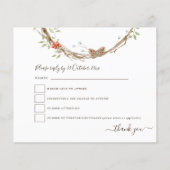 Budget Winter Pines Berries Festive Wedding RSVP (Vorderseite)