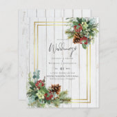 BUDGET Winter Red Berries Pine Cones Wedding (Vorne/Hinten)
