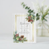 BUDGET Winter Red Berries Pine Cones Wedding (Stehend Vorderseite)