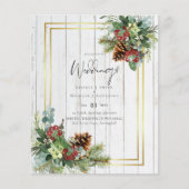 BUDGET Winter Red Berries Pine Cones Wedding (Vorderseite)