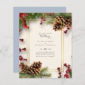 BUDGET Winter Red Berries Pine Cones Wedding (Vorne/Hinten)