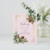 BUDGET Winter Red Berries Pine Cones Wedding (Stehend Vorderseite)