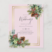 BUDGET Winter Red Berries Pine Cones Wedding (Vorderseite)