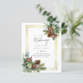 BUDGET Winter Red Berries Pine Cones Wedding (Stehend Vorderseite)