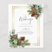 BUDGET Winter Red Berries Pine Cones Wedding (Vorderseite)