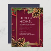 BUDGET Winter Red Berries Pine Cones Wedding (Vorne/Hinten)