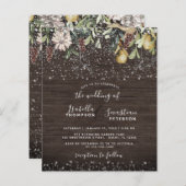 Budget Winter Rustikale Snowy Wedding Einladung (Vorne/Hinten)