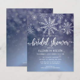 Budget Winter Snowflakes Bridal Dusche Einladung