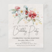 Budget Winter Wasserfarben Blume 90. Geburtstag (Vorderseite)