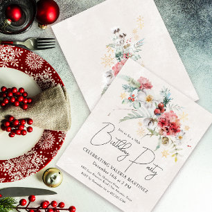 Budget Winter Wasserfarben Blume 90. Geburtstag
