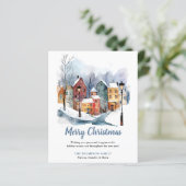 BUDGET Winter Watercolor Houses Weihnachtsgrüße (Stehend Vorderseite)
