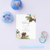 BUDGET Winter Wedding Eukalyptus Grüne Rose Flyer (Einzeln)